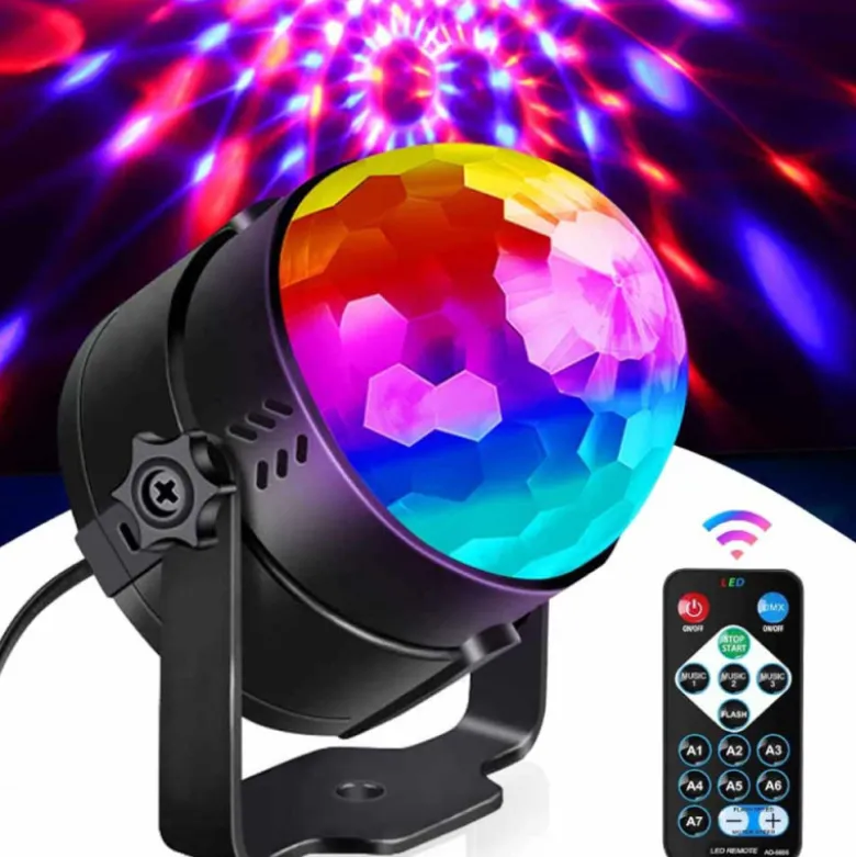 Reflektor dyskotekowy kolorowa lampa laser pilot KR 1013
