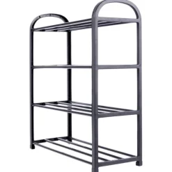 Regał na buty 49,5x18,5x56,5 cm półka metalowa czarna 4-poziomowa Orion