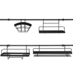 Reling kuchenny czarny Edenberg EB 8516 półka metalowa 16 elementów