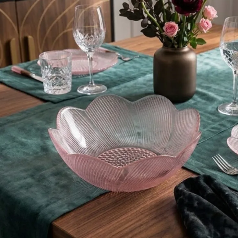 Salaterka 20 cm do sałatek różowa w kształcie kwiatu Mariella Florina