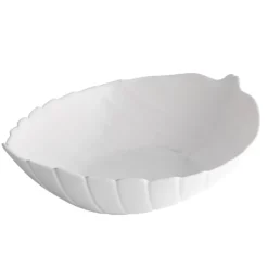 Salaterka 27 cm duża Nocturn White szklana duża miska liść