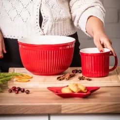 Salaterka miska 2.5L ceramiczna czerwona 22 cm Altom Design Red Chilli