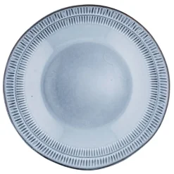 Salaterka porcelanowa 11 cm Florina Almond Blue niebieska prążkowana