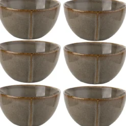 Salaterki porcelanowe 15 cm Florina Bergen brązowe retro zestaw 6 salaterek
