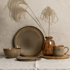 Salaterki porcelanowe 15 cm Florina Bergen brązowe retro zestaw 6 salaterek