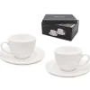 Serwis kawowy dla 2 osób Bella Fiore porcelana zestaw filiżanek ze spodkami 2+2 biały Alis Tragar 42395