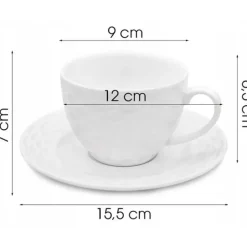 Serwis kawowy dla 2 osób Bella Fiore porcelana zestaw filiżanek ze spodkami 2+2 biały Alis Tragar 42395