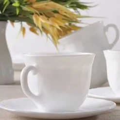 Serwis kawowy na 6 osób biały Luminarc Trianon zestaw 12 el filiżanki 280 ml i spodki