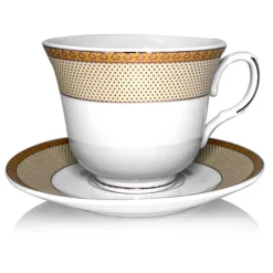 Serwis kawowy na 2 osoby Bella Fiore Francesca TR-1712G porcelana zestaw 2 filiżanek ze spodkami