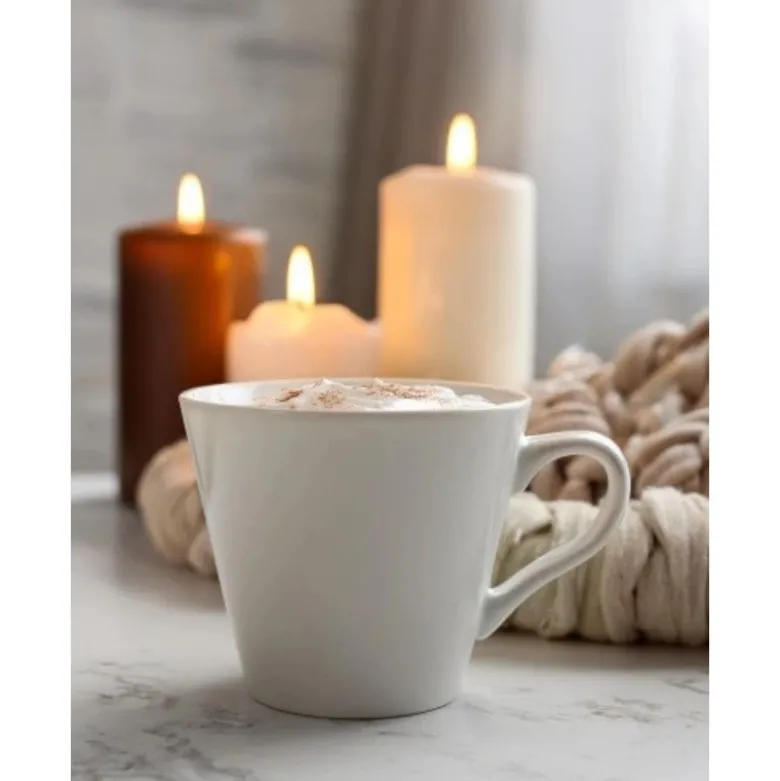 Serwis kawowy porcelana biały na 6 osób Glasmark Maja zestaw 6 filiżanek 230 ml ze spodkami