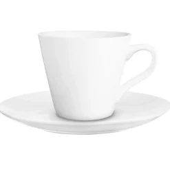 Serwis kawowy porcelana biały na 6 osób Glasmark Maja zestaw 6 filiżanek 230 ml ze spodkami