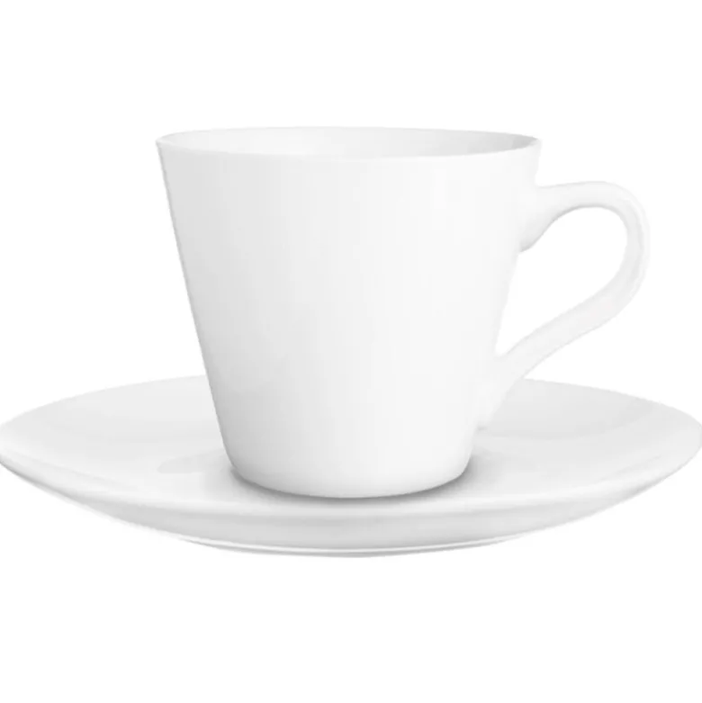 Serwis kawowy porcelana biały na 6 osób Glasmark Maja zestaw 6 filiżanek 230 ml ze spodkami