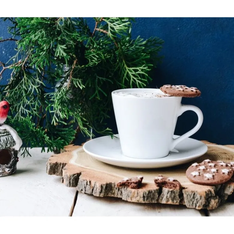 Serwis kawowy porcelana biały na 6 osób Glasmark Maja zestaw 6 filiżanek 230 ml ze spodkami