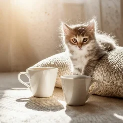 Serwis kawowy porcelana biały na 6 osób Glasmark Maja zestaw 6 filiżanek 230 ml ze spodkami
