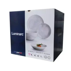 Serwis obiadowy Diwali Luminarc 19 elementów marmur talerze dla 6 osób