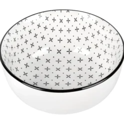 Serwis obiadowy 16 elementów Lisbon porcelana zestaw talerzy kubków dla 4 osób talerze czarno-białe