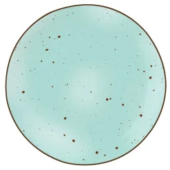 Serwis obiadowy 36 elementów porcelanowy MG Home Gemma Green zestaw talerzy dla 12 osób miętowe nakrapiane