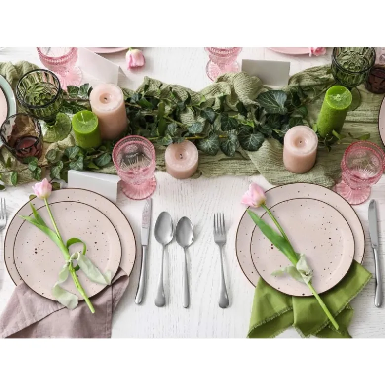 Serwis obiadowy 36 elementów porcelanowy MG Home Gemma Pastel zestaw talerzy dla 12 osób kolorowe nakrapiane