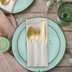 Serwis obiadowy 36 elementów porcelanowy MG Home Gemma Pastel zestaw talerzy dla 12 osób kolorowe nakrapiane