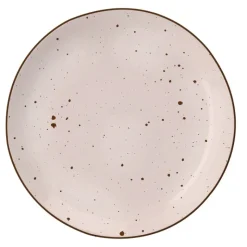 Serwis obiadowy 36 elementów porcelanowy MG Home Gemma Pink zestaw talerzy dla 12 osób różowych nakrapiane