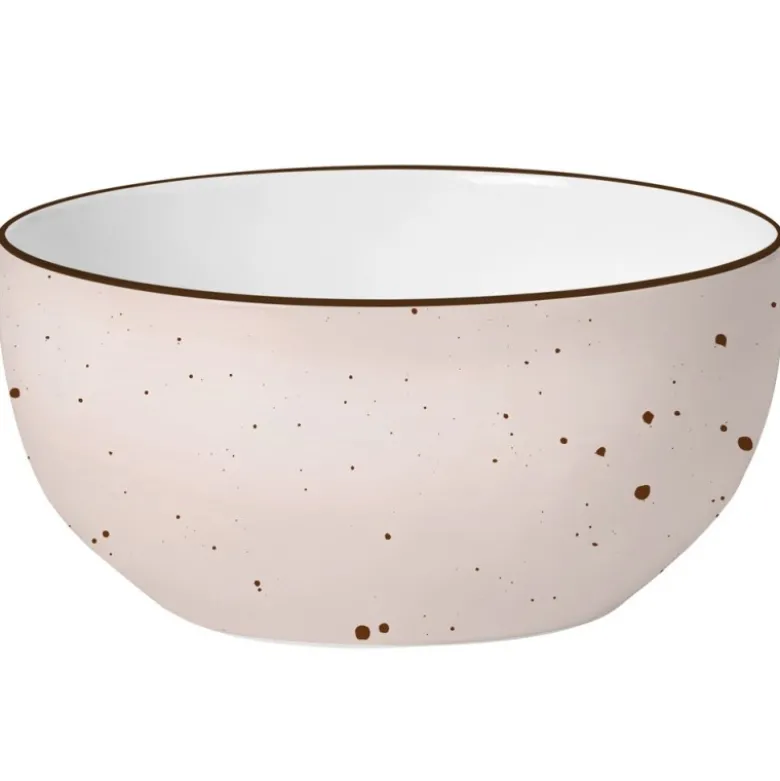 Serwis obiadowy 36 elementów porcelanowy MG Home Gemma Pink zestaw talerzy dla 12 osób różowych nakrapiane