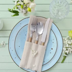 Serwis obiadowy 36 elementów porcelanowy MG Home Gemma Blue zestaw talerzy dla 12 osób niebieskie nakrapiane