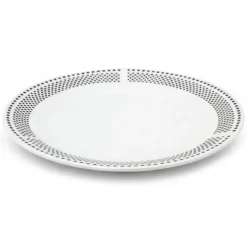 Serwis obiadowy porcelana 19 elementów Bella Fiore białe talerze miska dla 6 osób wzór kropki