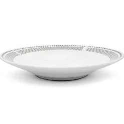 Serwis obiadowy porcelana 19 elementów Bella Fiore białe talerze miska dla 6 osób wzór kropki