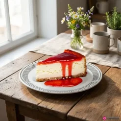 Serwis obiadowy porcelana 24 elementy Bella Fiore białe talerze miski dla 6 osób wzór kropki