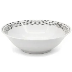 Serwis obiadowy porcelana 24 elementy Bella Fiore białe talerze miski dla 6 osób wzór kropki