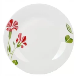 Serwis obiadowy porcelana 18 elementów Bella Fiore zestaw talerzy dla 6 osób talerze w kompozycji kwiatowej