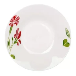 Serwis obiadowy porcelana 18 elementów Bella Fiore zestaw talerzy dla 6 osób talerze w kompozycji kwiatowej