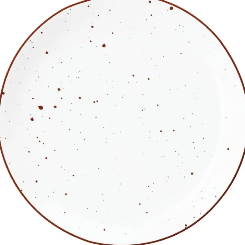 Serwis obiadowy porcelanowy GierekHoff Gemmo 18 elementów zestaw talerzy dla 6 osób biały nakrapiany