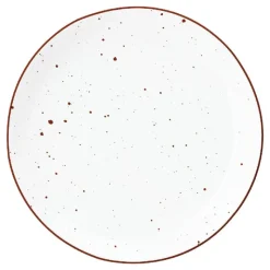 Serwis obiadowy porcelanowy GierekHoff Gemmo 18 elementów zestaw talerzy dla 6 osób biały nakrapiany