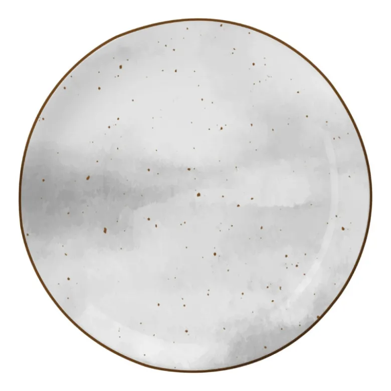 Serwis obiadowy porcelanowy MG Home Antico 12 elementów zestaw talerzy dla 4 osób szary nakrapiany