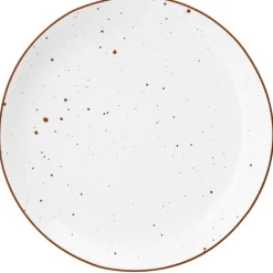 Serwis obiadowy porcelanowy MG Home Gemma 12 elementów zestaw talerzy dla 4 osób biały nakrapiany