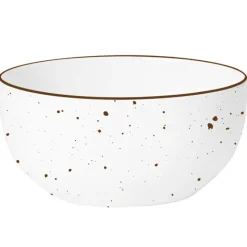 Serwis obiadowy porcelanowy MG Home Gemma 12 elementów zestaw talerzy dla 4 osób biały nakrapiany
