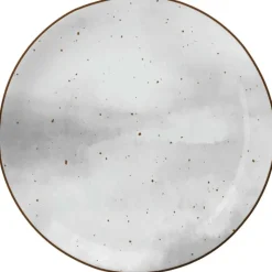 Serwis obiadowy porcelanowy GierekHoff Antic 18 elementów zestaw talerzy dla 6 osób szary nakrapiany