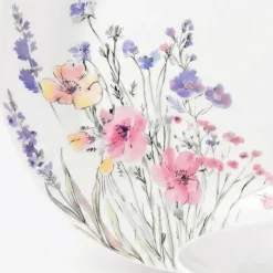 Serwis obiadowy porcelanowy 18 elementów Tulya białe talerze dla 6 osób wzór polne kwiaty
