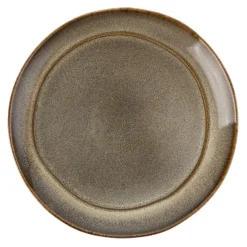 Serwis obiadowy porcelanowy Florina Bergen 18 elementów zestaw talerzy dla 6 osób retro brązowe