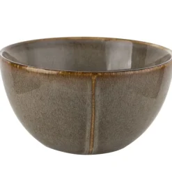Serwis obiadowy porcelanowy Florina Bergen 18 elementów zestaw talerzy dla 6 osób retro brązowe