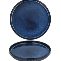 Serwis obiadowy porcelanowy Florina Evia Blue 30 elementów zestaw talerzy dla 6 osób modern