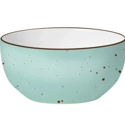 Serwis obiadowy porcelanowy MG Home Gemma Green 12 elementów zestaw talerzy dla 4 osób zielone nakrapiane