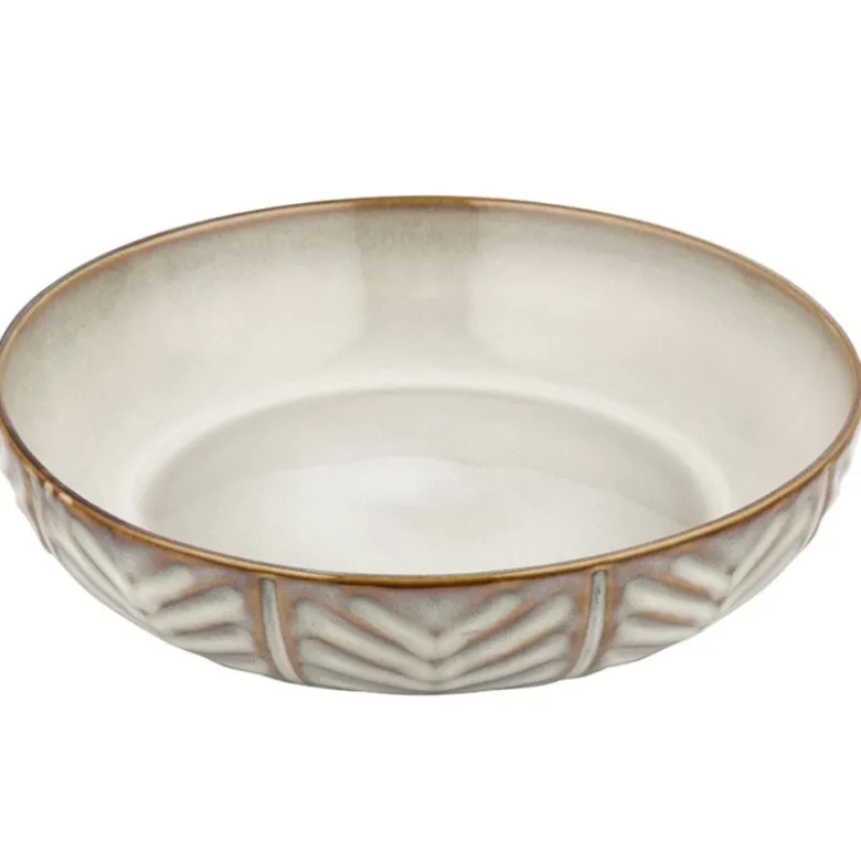 Serwis obiadowy porcelanowy Florina Lehti 18 elementów zestaw talerzy dla 6 osób liście