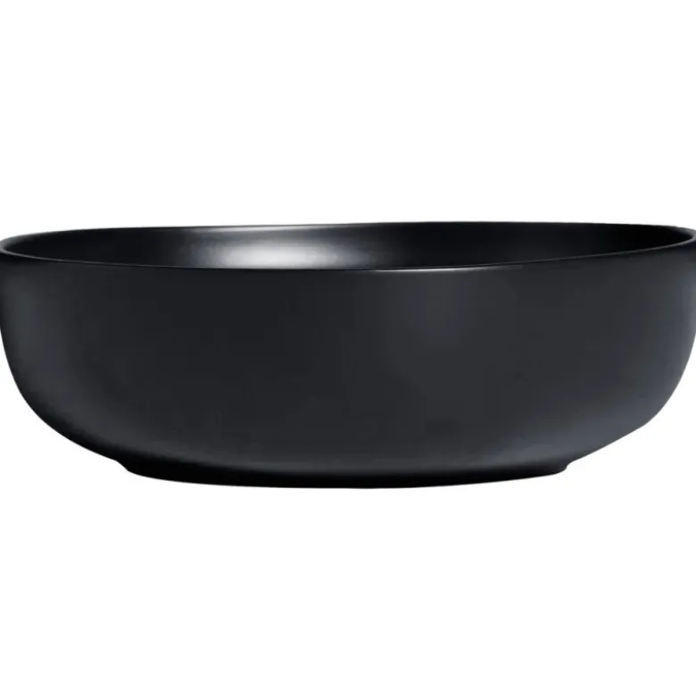 Serwis obiadowy porcelanowy MG Home Artena 28 elementy zestaw talerzy kubków misek dla 6 osób czarny