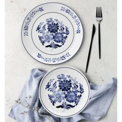 Serwis obiadowy porcelanowy MG Home Sintra 12 elementów zestaw talerzy dla 4 osób kwiaty