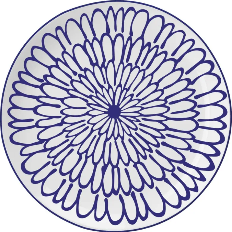 Serwis obiadowy porcelanowy MG Home Fiori 12 elementów zestaw talerzy dla 4 osób kwiaty