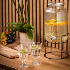 Słój szklany z kranikiem 4 L ze stojakiem do lemoniady napojów wody Altom Design
