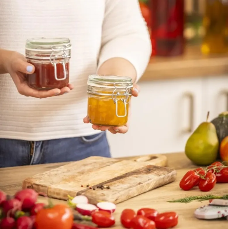Słoiki szklane na przetwory 200 ml hermetyczne z klipsem zestaw 6 szt Altom Design