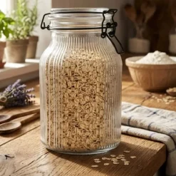 Słoik szklany ryflowany na przetwory 1700 ml hermetyczny z klamrą grawer Tragar